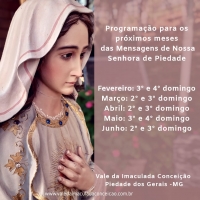 Programação das Mensagens de Nossa Senhora de Piedade